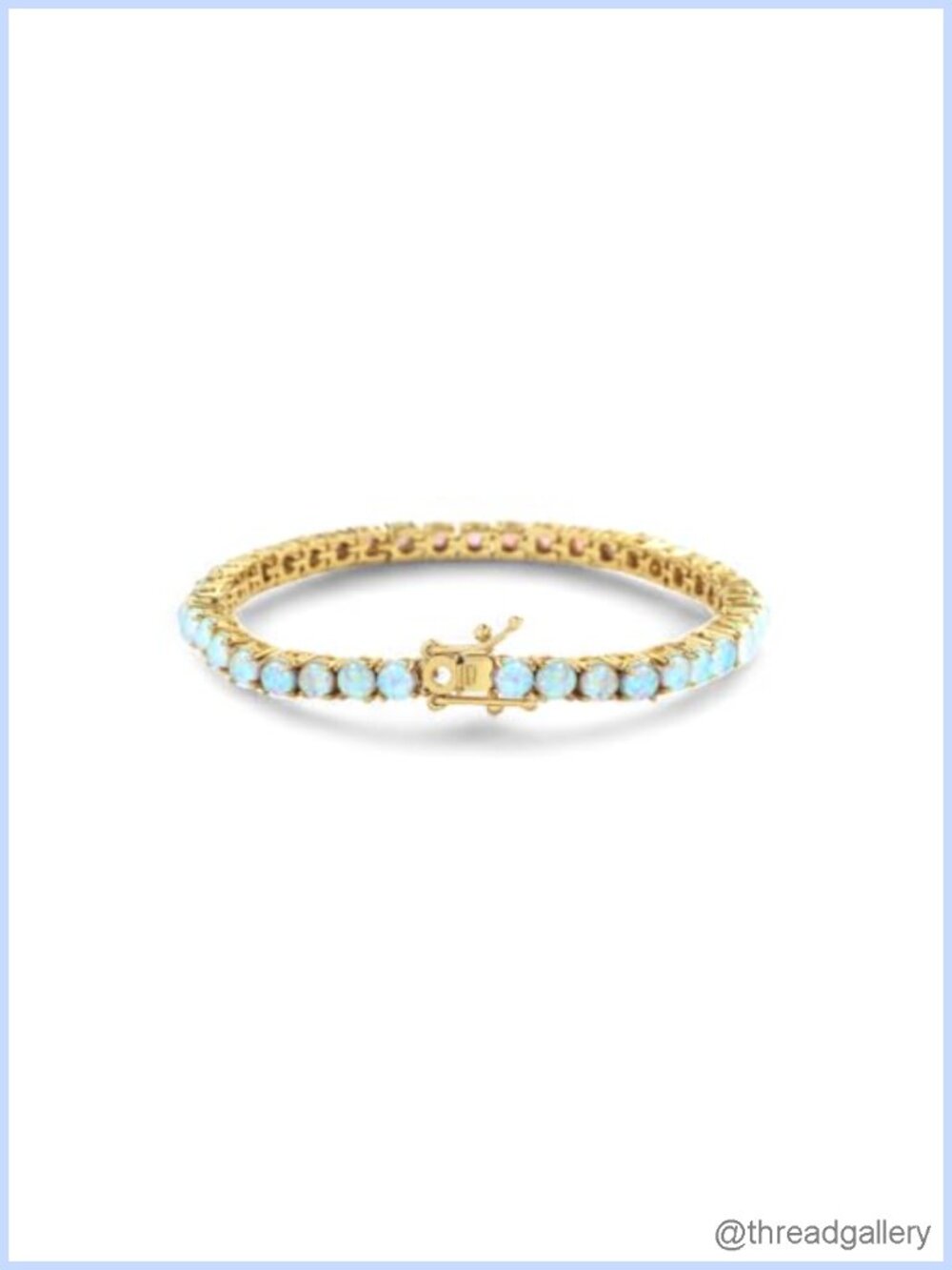Mint & Lily Opal Tennis Bracelet 18K Gold Plated Brass 6.5"
